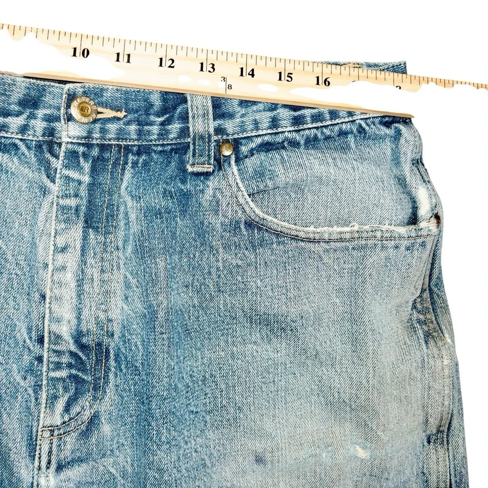 Vintage Reverb Wide Leg‎ Baggy Jeans Mens 38x34 Paint Splatter Stains Distressed